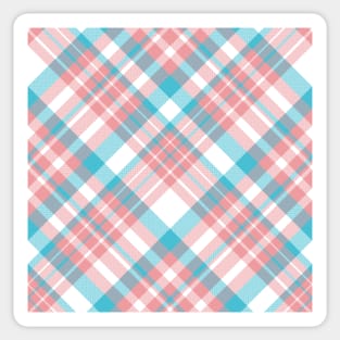 Pastel Pink and Blue Plaid Sticker